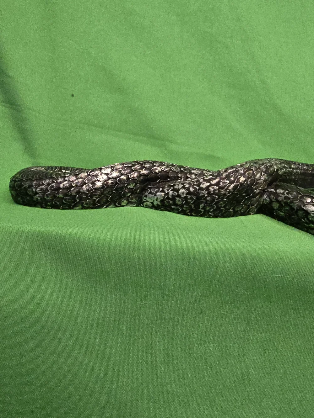 Gothic Snake Serpent Hand Mirror Silver Tone Resin Reptile Vanity Decor